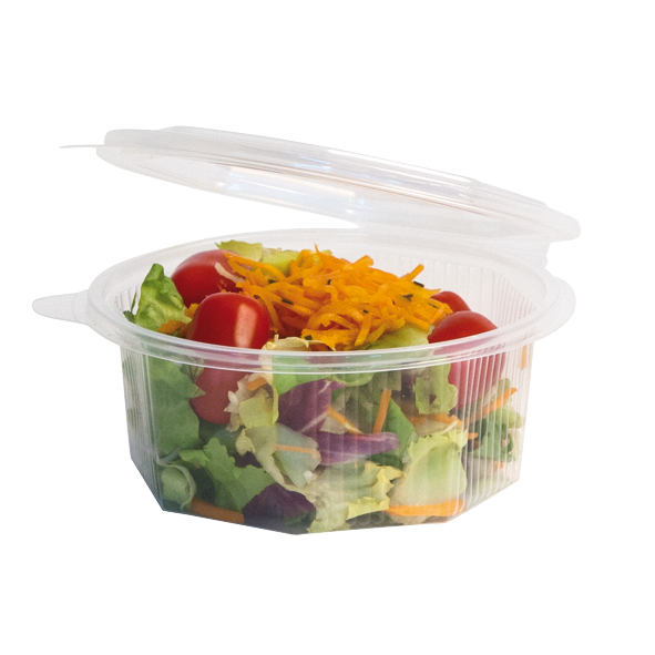 K46 Salatbox 8-eckig 1000 ml mit anhängendem Deckel PP