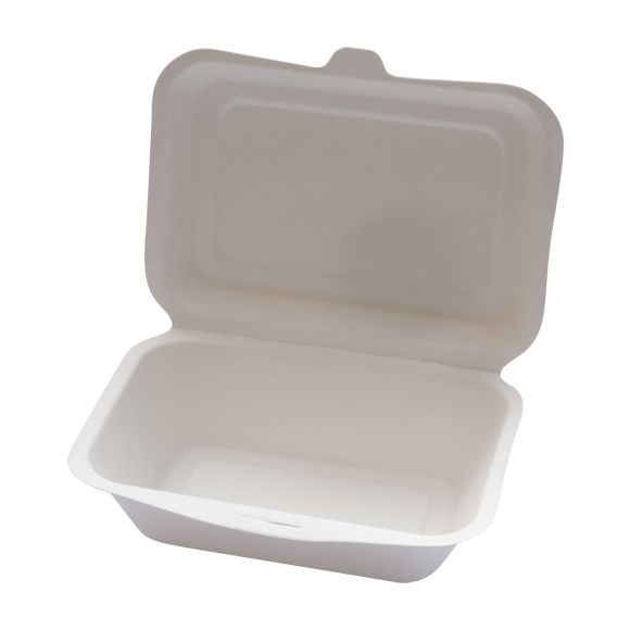 BA3 Lunchboxen aus Bagasse, ungeteilt, 185x155x75 mm