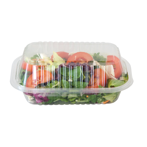 K24 Salat Klappbox aus PET mit anhängendem Dom-Deckel 220x135x90 mm