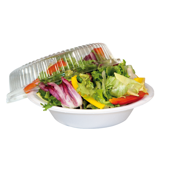 S15k Salatteller B3 750 ml mit Dom-Deckel Ø 22,5 cm, aus Recycling PET