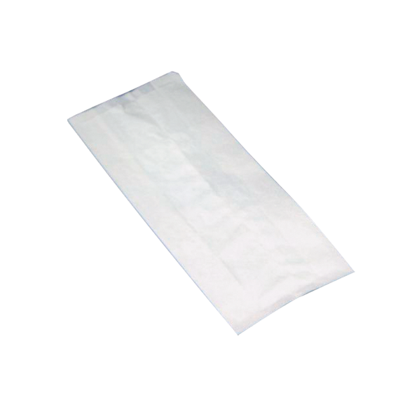 T5 Faltenbeutel Kraft 12+6x25 cm weiß, aus Papier