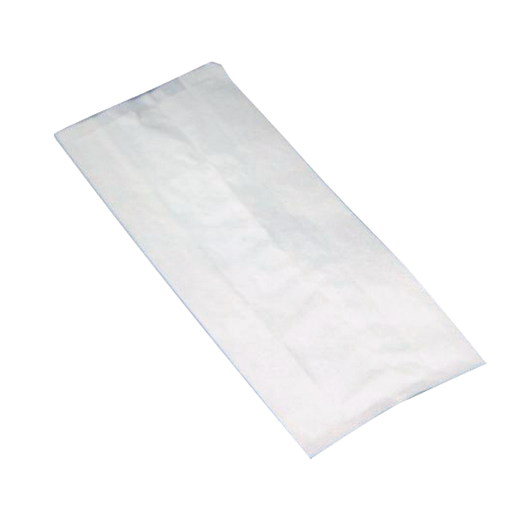 T6 Faltenbeutel Kraft 15+7x28 cm weiß, aus Papier