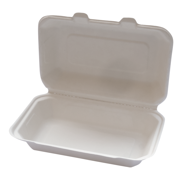 BA4 Lunchboxen aus Bagasse, ungeteilt, 241x145x67 mm